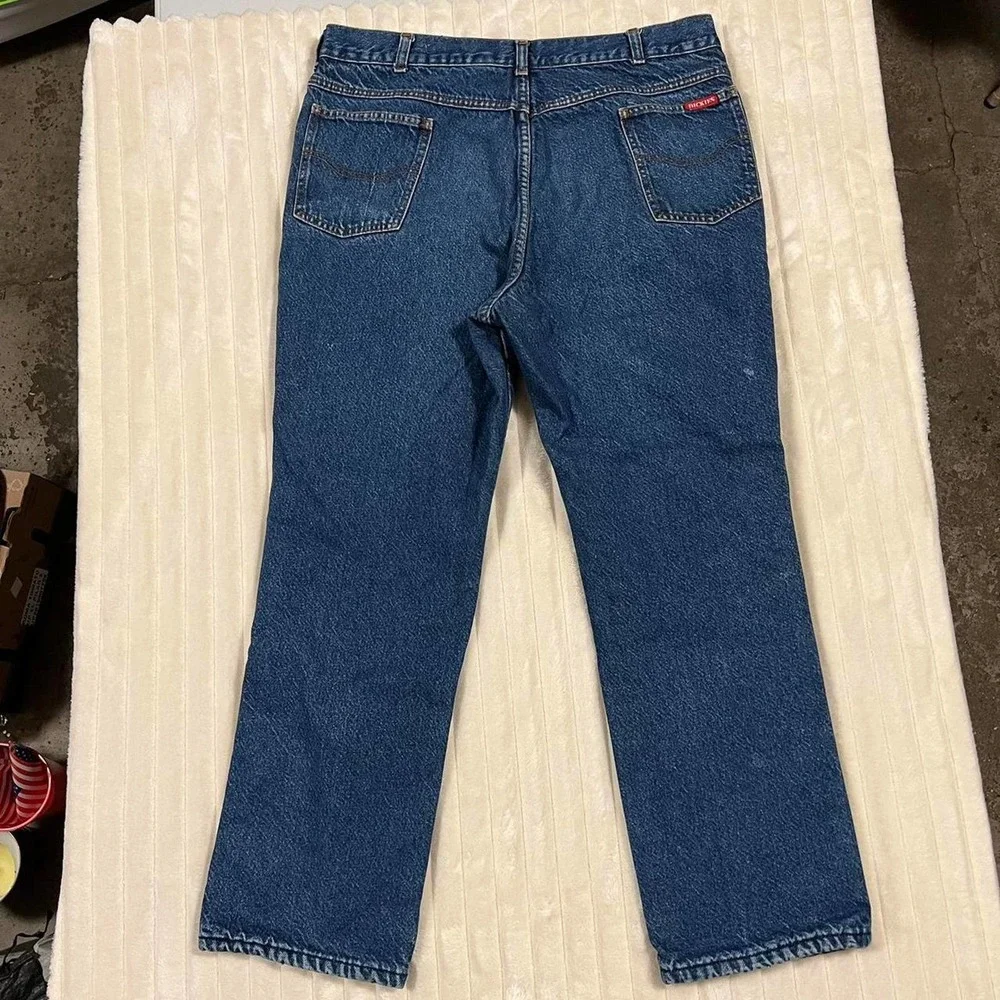 Vintage Dickies 36x28 Faded Denim Straight Leg Blue Jeans with Liner - Picture 3 of 8